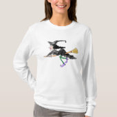 Witch on Broom Halloween Shirt (Voorkant)