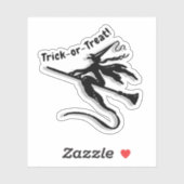 Witch on Broomstick Halloween Sticker (Vel)