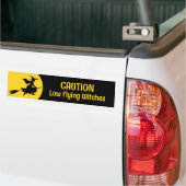 Witch op Broom Bumpersticker (Op Truck)