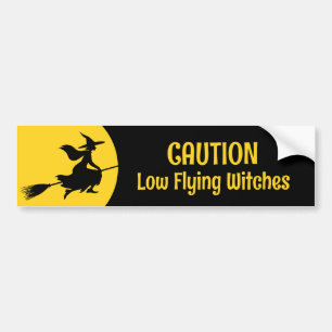 Witch op Broom Bumpersticker