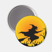 Witch op Broom Magneet (Voorkant / Achterkant)