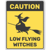 Witch op Broom Sticker (Voorkant)