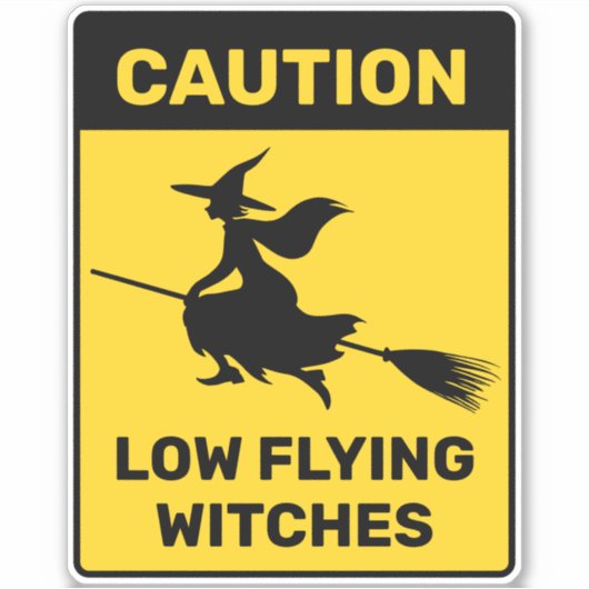 Witch op Broom Sticker (Voorkant)