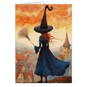 Witch op het Roof Alle Gelegenheden Wenskaart