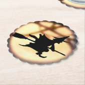 Witch Over Moon Halloween Onderzetters (Gekanteld)