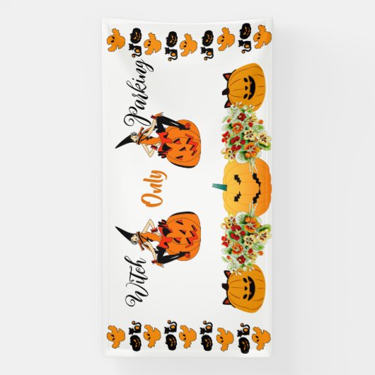 Witch Parking only Halloween Jack O Lantern Spooky Spandoek (Verticaal)