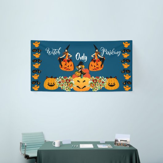 Witch Parking only Halloween Jack OLantern Spooky Spandoek (Beurs)