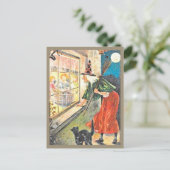 Witch peering Through Window - Halloween Briefkaart (Staand voorkant)