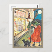 Witch peering Through Window - Halloween Briefkaart (Voorkant / Achterkant)