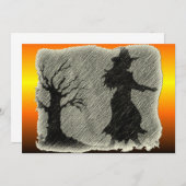 Witch Pencil Uitnodiging (Voorkant / Achterkant)