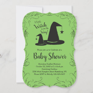 Witch Pet Baby shower Halloween Kaart