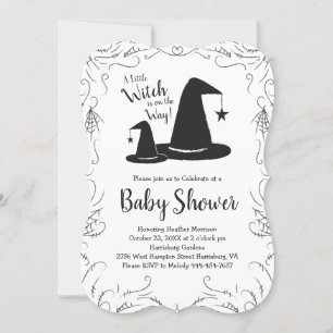Witch Pet Baby shower Halloween Kaart