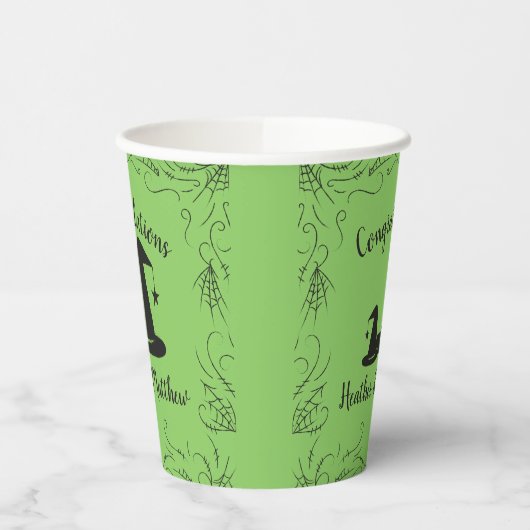 Witch Pet Baby shower Halloween Papieren Bekers (Links)