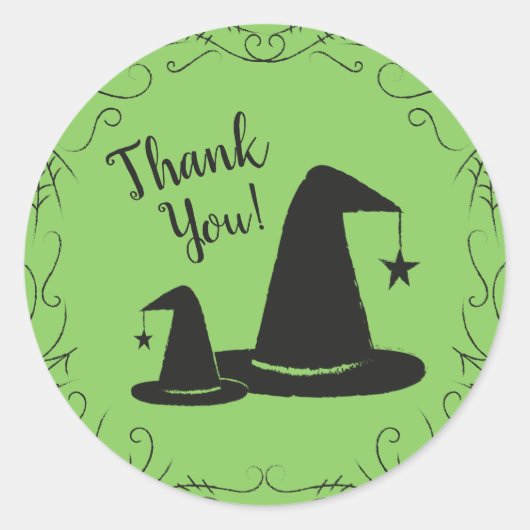 Witch Pet Baby shower Halloween Ronde Sticker (Voorkant)