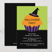 Witch Pet Cupcake Halloween Party Invitation Kaart (Voorkant / Achterkant)