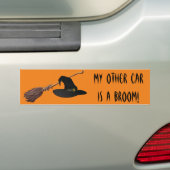 Witch Pet en Broomstick Bumpersticker (Op auto)