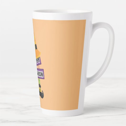 Witch Pet en Feet Halloween Latte Mok (Rechts)