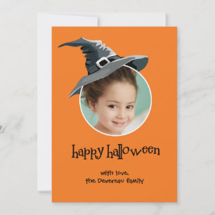 Witch Pet Halloween-fotokaart Kaart