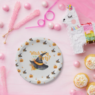 Witch Pet Halloween Papieren Bordje