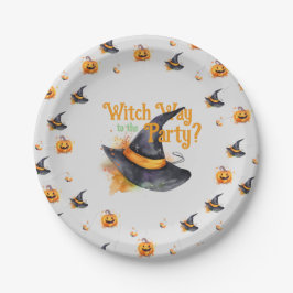 Witch Pet Halloween Papieren Bordje