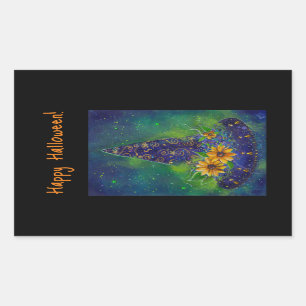 Witch pet Halloween snoep tas Rechthoekige Sticker