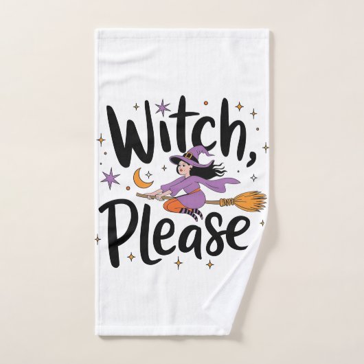 Witch, Please - Fun and Sassy Halloween Design (Serviette à main)