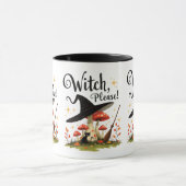 Witch Please Funny Black Cat Coffee Mok (Midden)