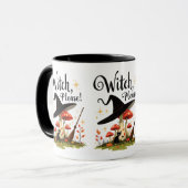 Witch Please Funny Black Cat Coffee Mok (Voorkant links)