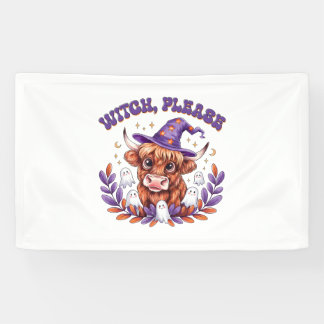 Witch Please Highland Cow Halloween Spandoek