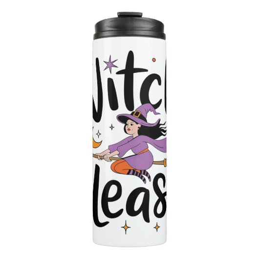 Witch, Please - Leuk en brutaal Halloween-ontwerp Thermosbeker (Voorkant)