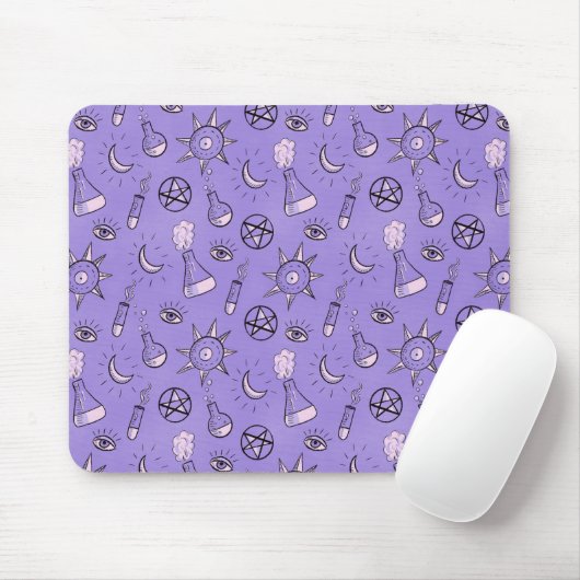 Witch Potions Paars Alchemy Pattern Muismat (Met muis)