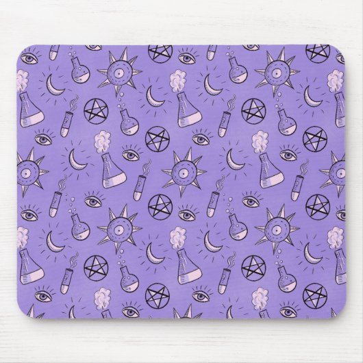 Witch Potions Paars Alchemy Pattern Muismat (Voorkant)