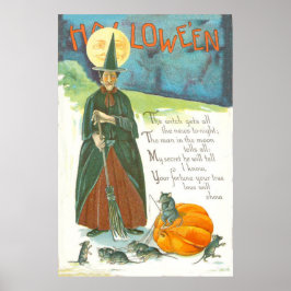 Witch Pumpkin-Man in de muis Poster