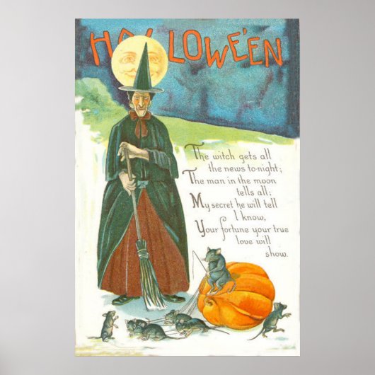 Witch Pumpkin-Man in de muis Poster (Voorkant)