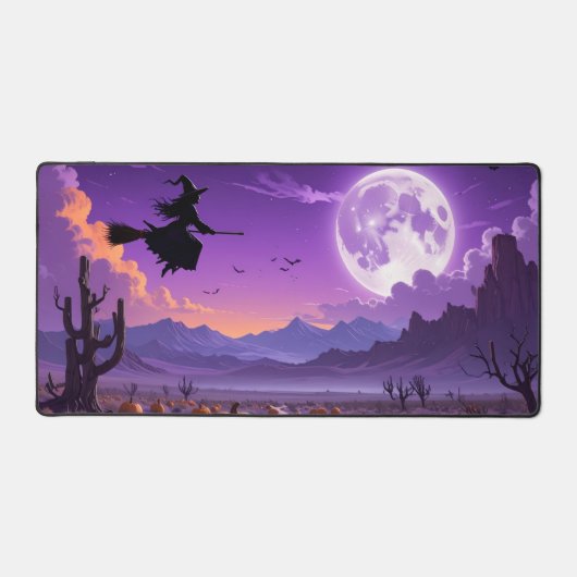 Witch Ride Under the Blood Moon Desk Mat (Recto)