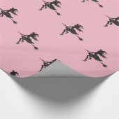 Witch Riding Broom Halloween Thunder_Cove Cadeaupapier (Hoek)