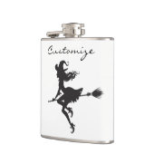 Witch Riding Broom Halloween Thunder_Cove Heupfles (Links)