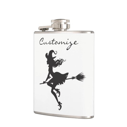 Witch Riding Broom Halloween Thunder_Cove Heupfles (Links)