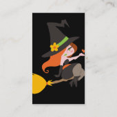 Witch Riding een Broomstick Visitekaartje (Achterkant)