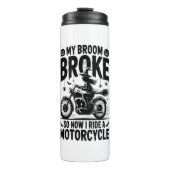 Witch Riding Motorcycle Halloween Thermosbeker (Voorkant)