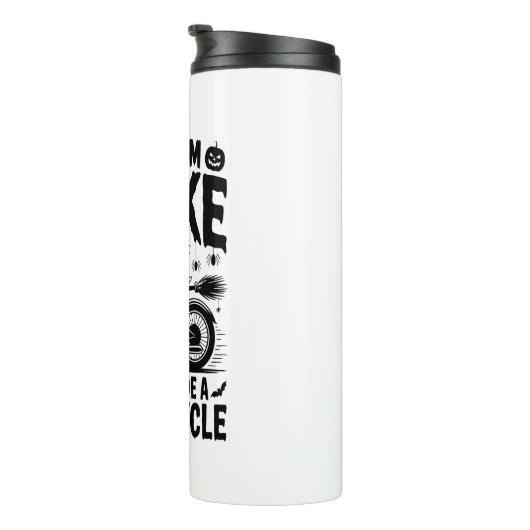 Witch Riding Motorcycle Halloween Thermosbeker (Geroteerd rechts)