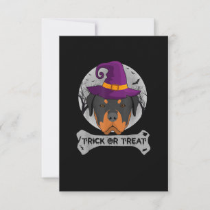 Witch Rottweiler Trick or treat Funny Dog RSVP Kaartje