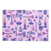 Witch Roze Paarse Pixel Art Patroon Kussensloop (Achterkant-Links)