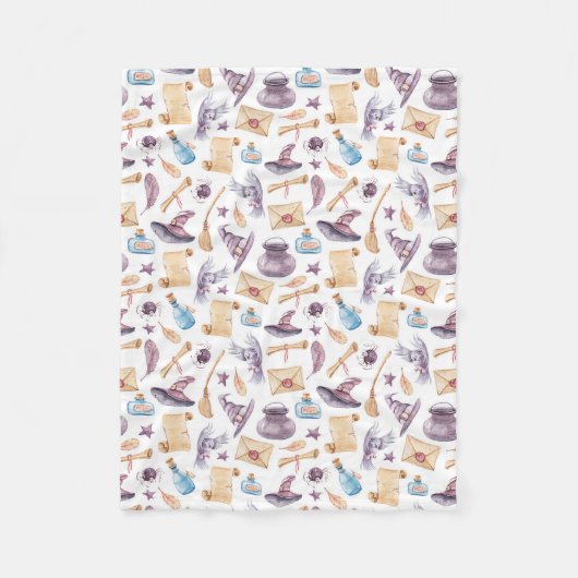 Witch School Kit Waterverf Pattern Fleece Blanket Deken (Voorkant)