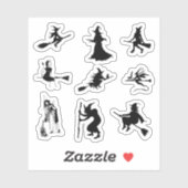Witch Silhouette Stickers (Vel)