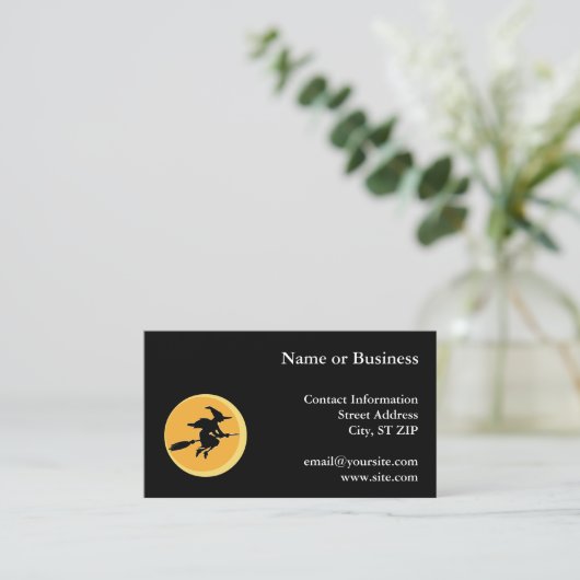 Witch Silhouette Visitekaartje (Staand voorkant)