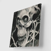 Witch Skull, acrylwandklok, vierkant Vierkante Klok (Hoek)