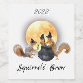 Witch Squirrels Wine Labels Wijn Etiket (Enkel label)