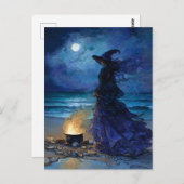 Witch van het Moonlit Zee Briefkaart (Voorkant / Achterkant)