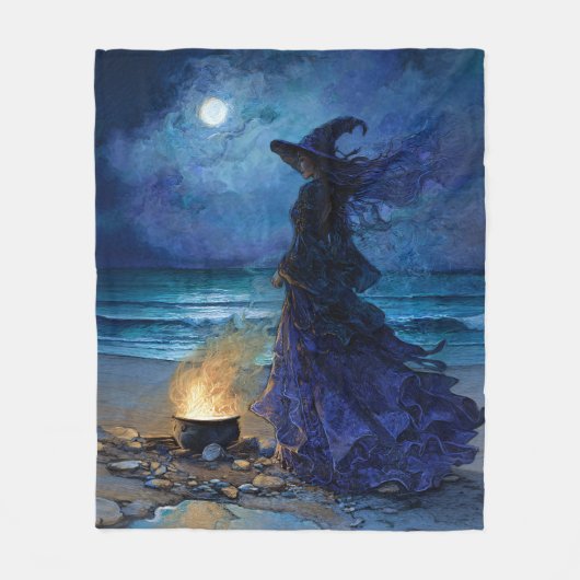 Witch van het Moonlit Zee Fleece Deken (Voorkant)